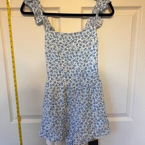 Lulu's Blue and White Floral Smocked Dress